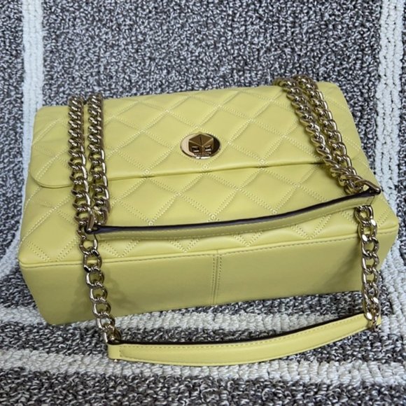 Kate Spade Natalia Smooth Leather Medium Flap Shoulder Bag Frosty Lime - Picture 12 of 16